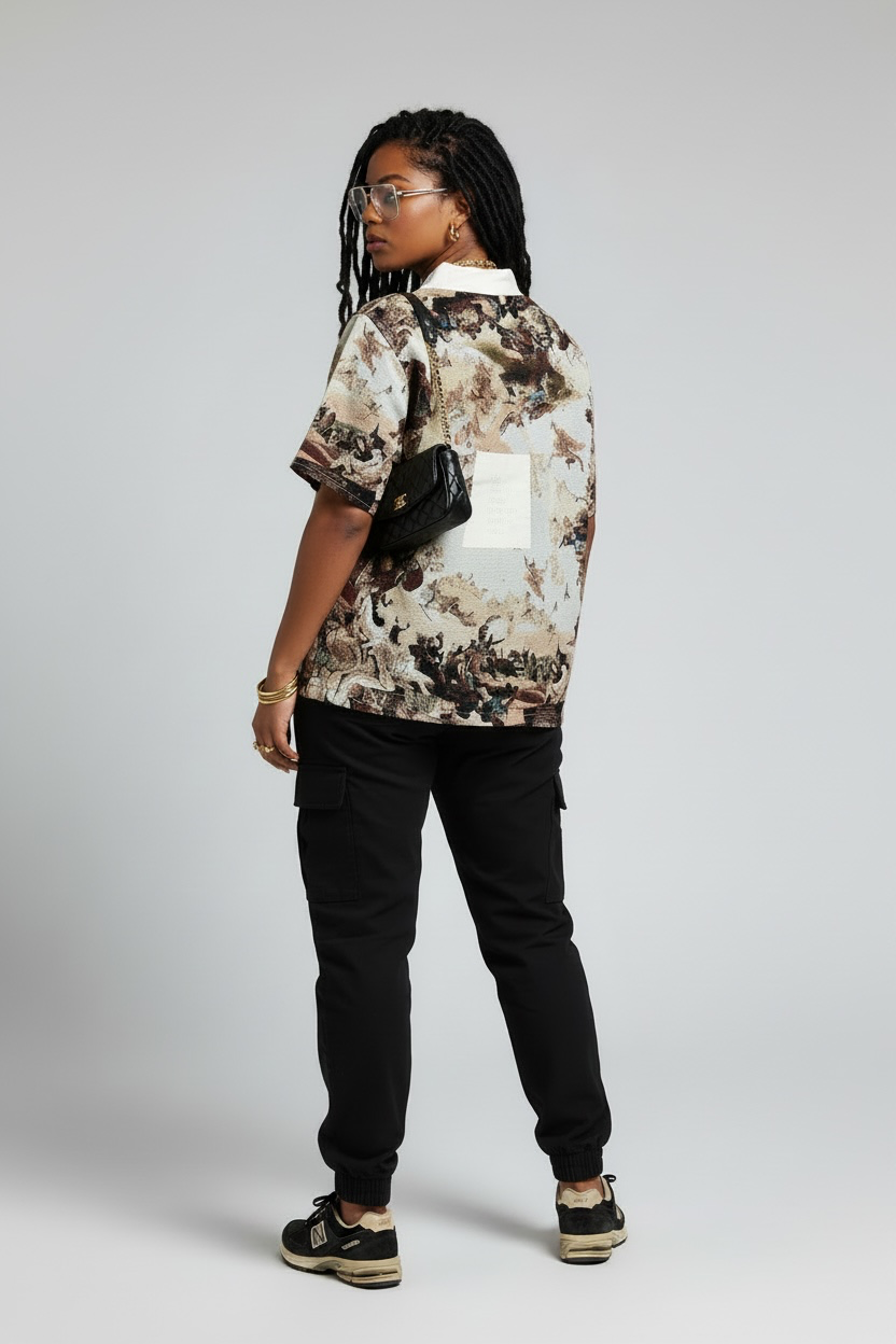 GDB graphic tapestry shirt