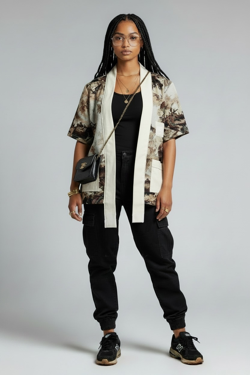 GDB graphic tapestry shirt