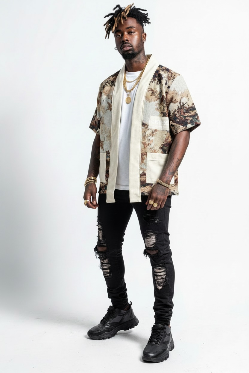 GDB graphic tapestry shirt