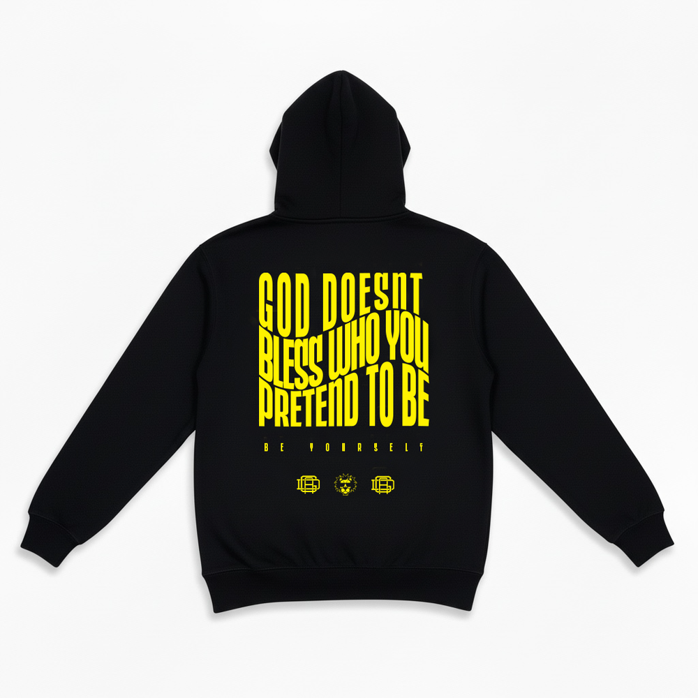 No pretending hoody (black/yellow)