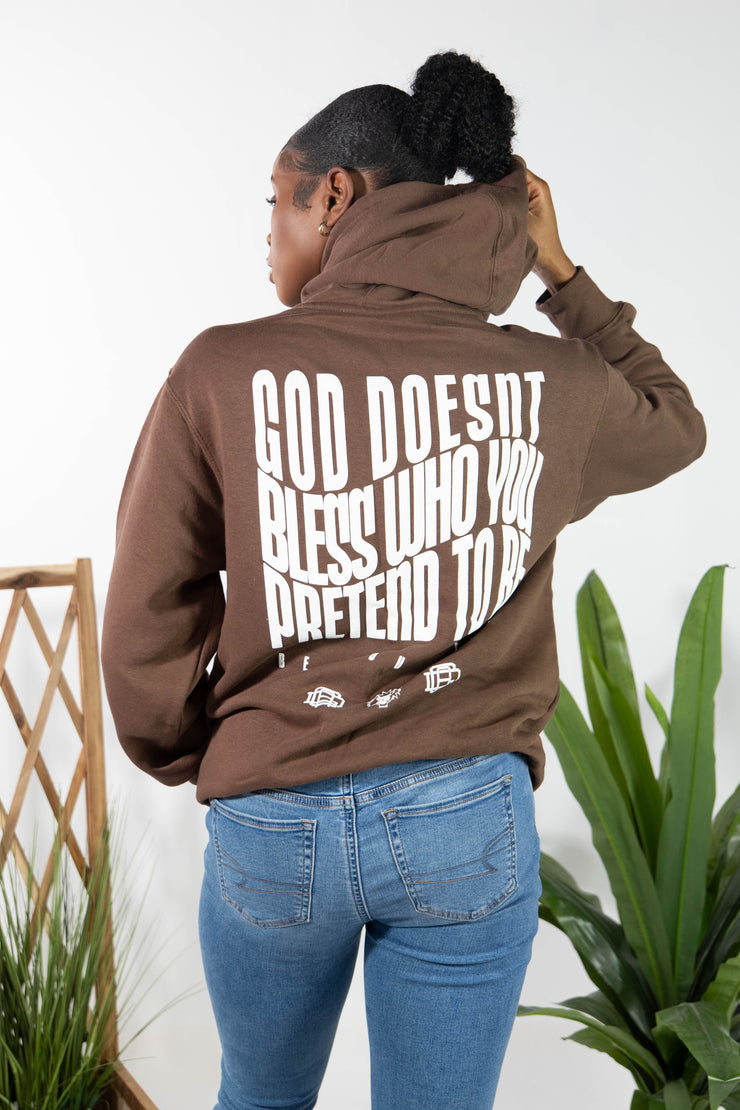 No pretending hoody (brown/white)