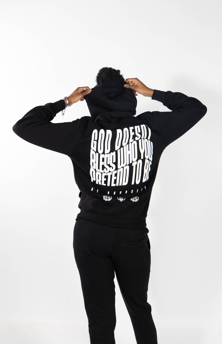 No pretending hoody (black/white)