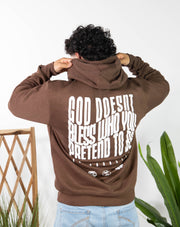 No pretending hoody (brown/white)