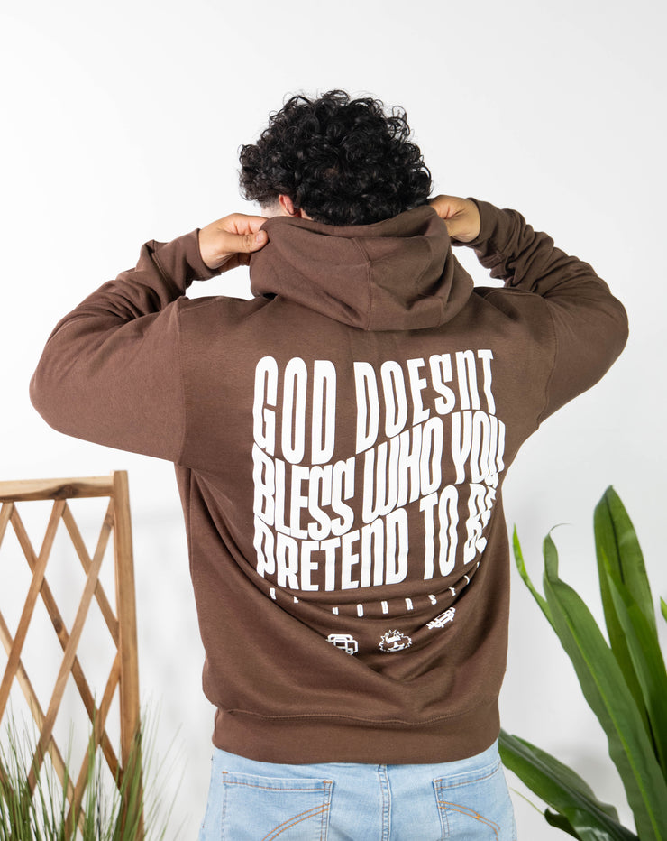 No pretending hoody (brown/white)