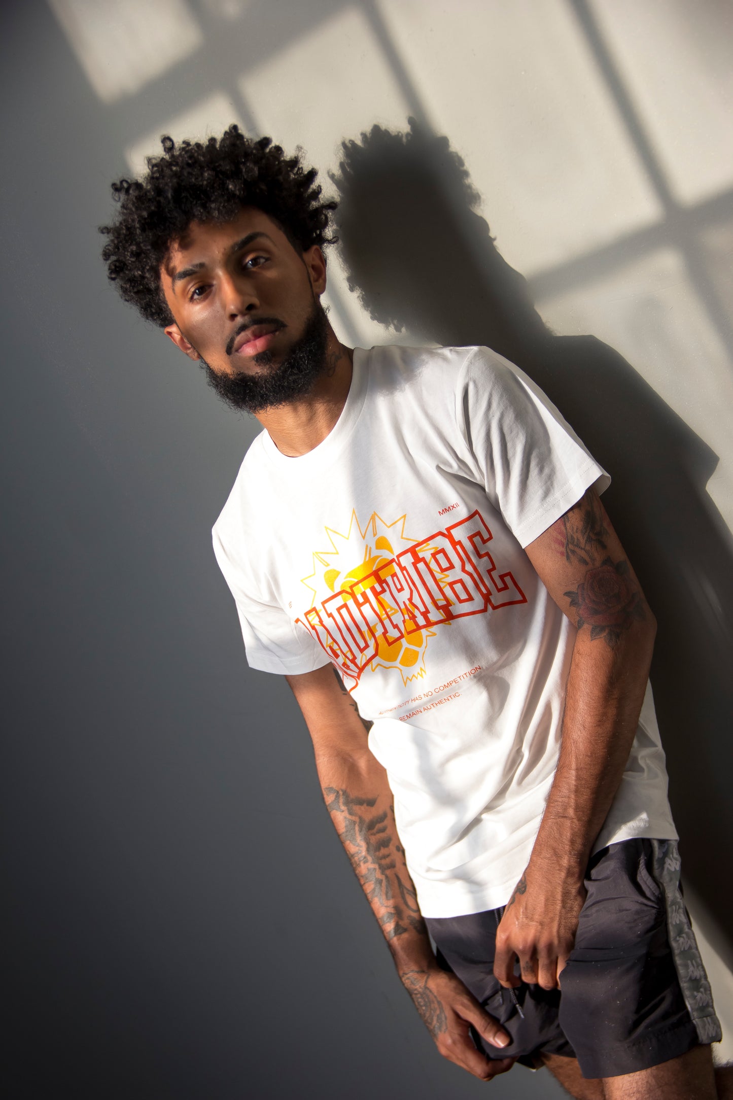 Classic logo Tee- Natural (Summer oranges)