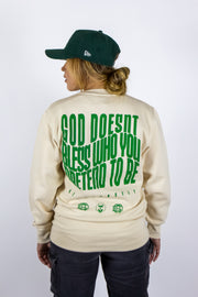 No pretending crew sweater (green)