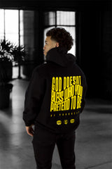 No pretending hoody (black/yellow)