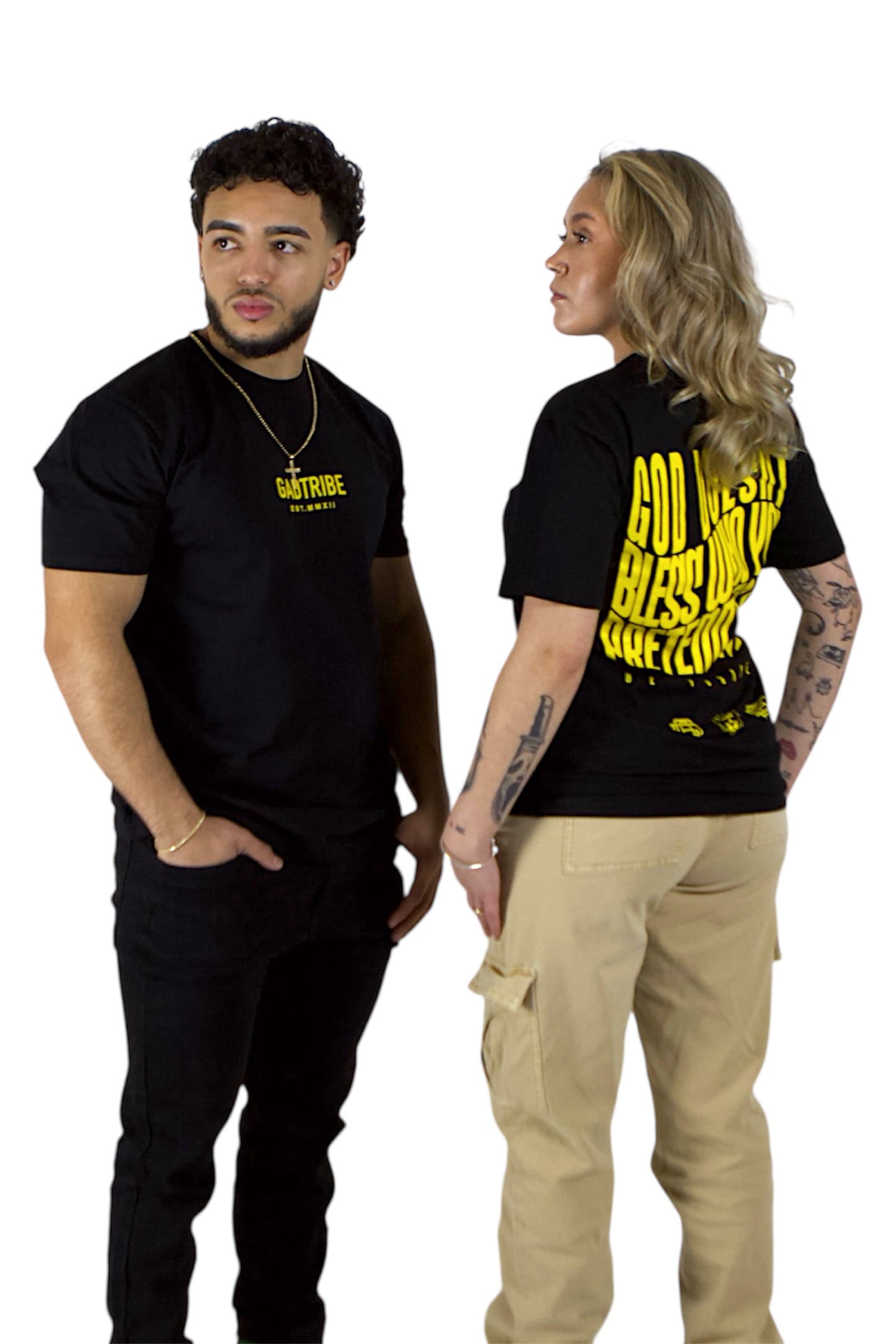 No Pretending Tee (black & yellow)