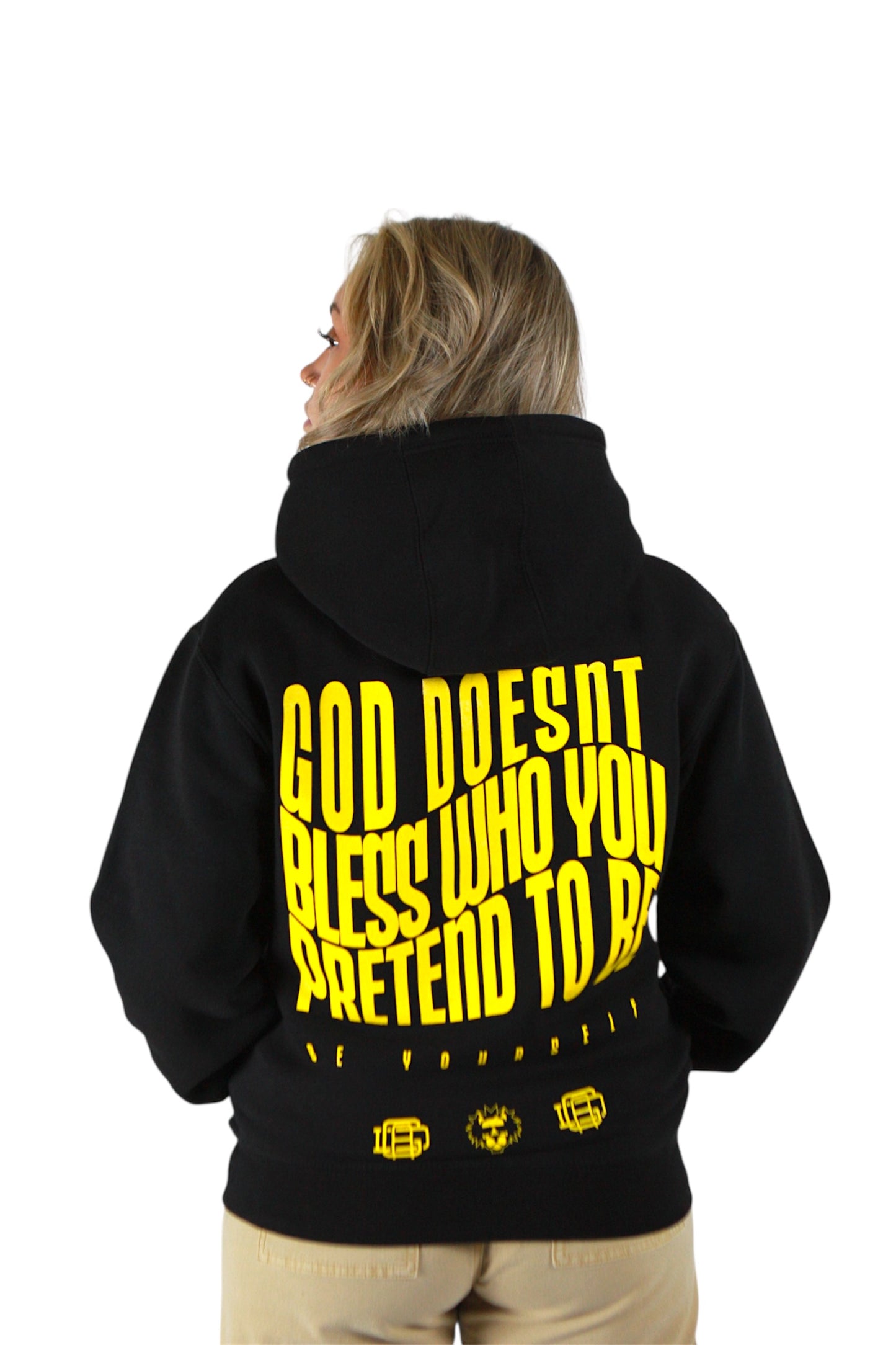 No pretending hoody (black/yellow)
