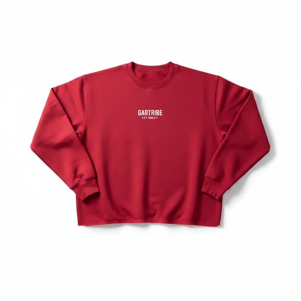 No pretending crew sweater (cardinal)