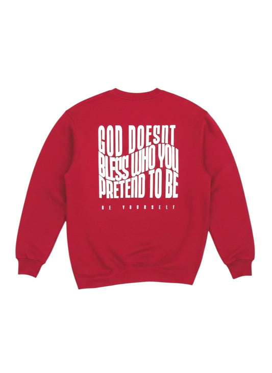 No pretending crew sweater (cardinal)