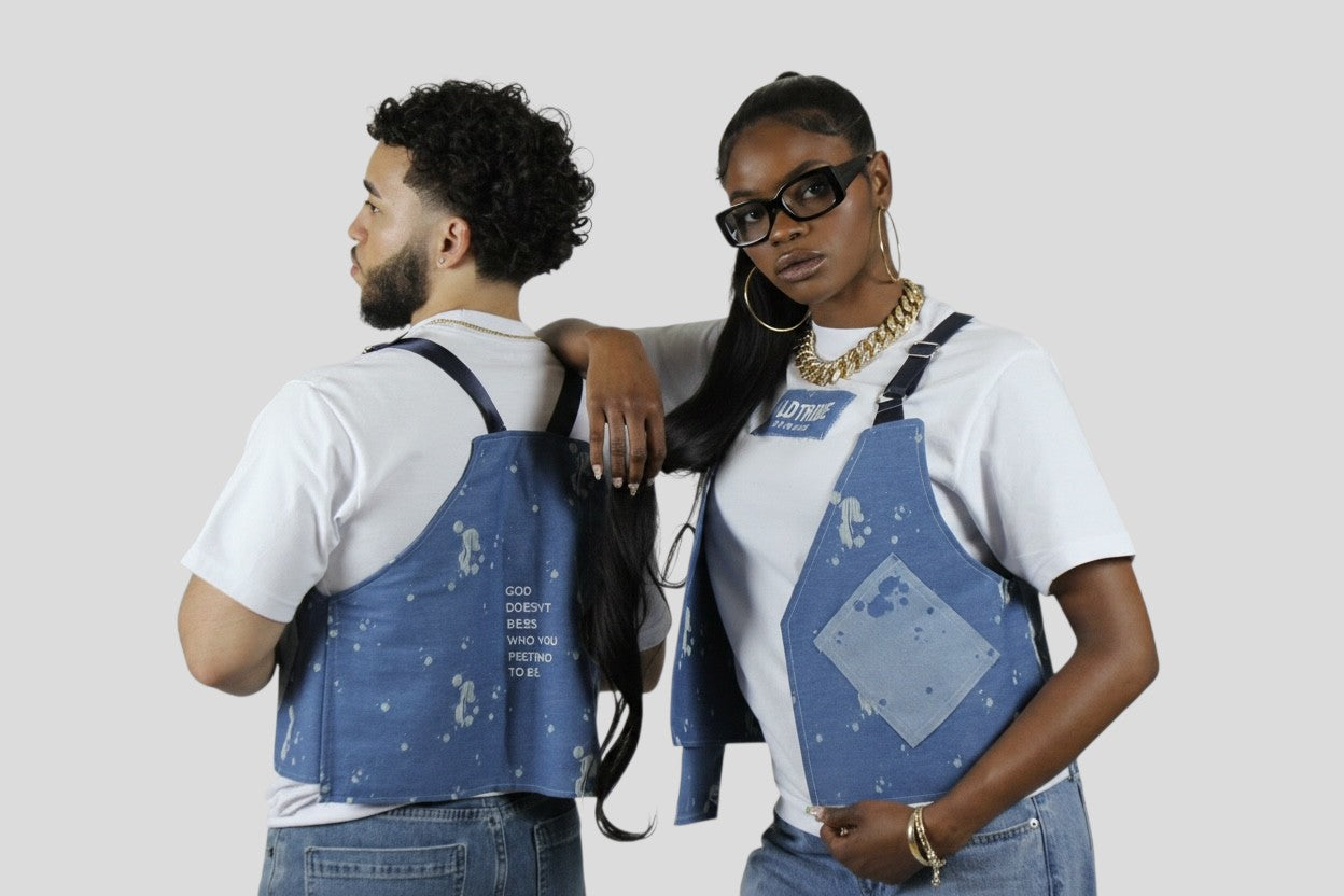 GDB cropped denim vest & tee
