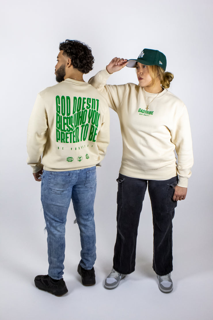 No pretending crew sweater (green)
