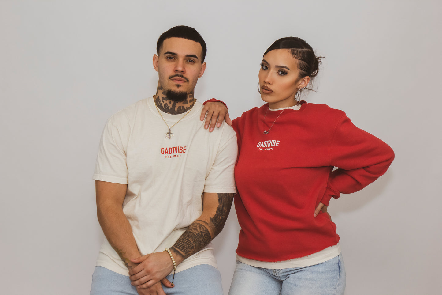 No pretending crew sweater (cardinal)